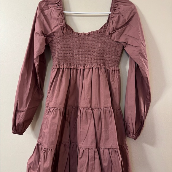 Altard State Mauve Smocked Ruffle Dress - Picture 2 of 3